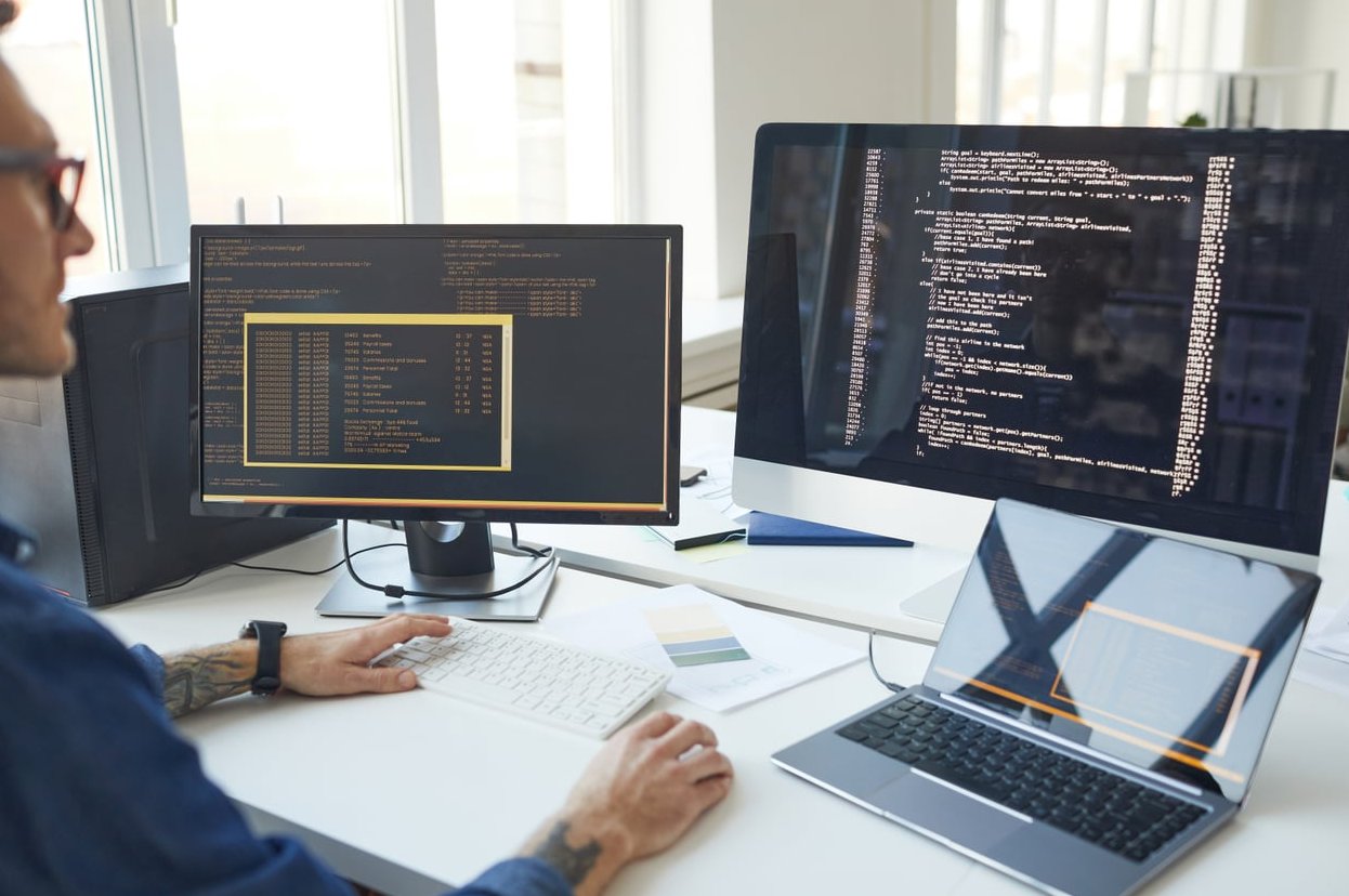 code on laptop screen